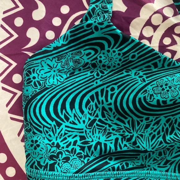 Lululemon Athletica Teal Floral Sports Bra - Picture 2 of 4